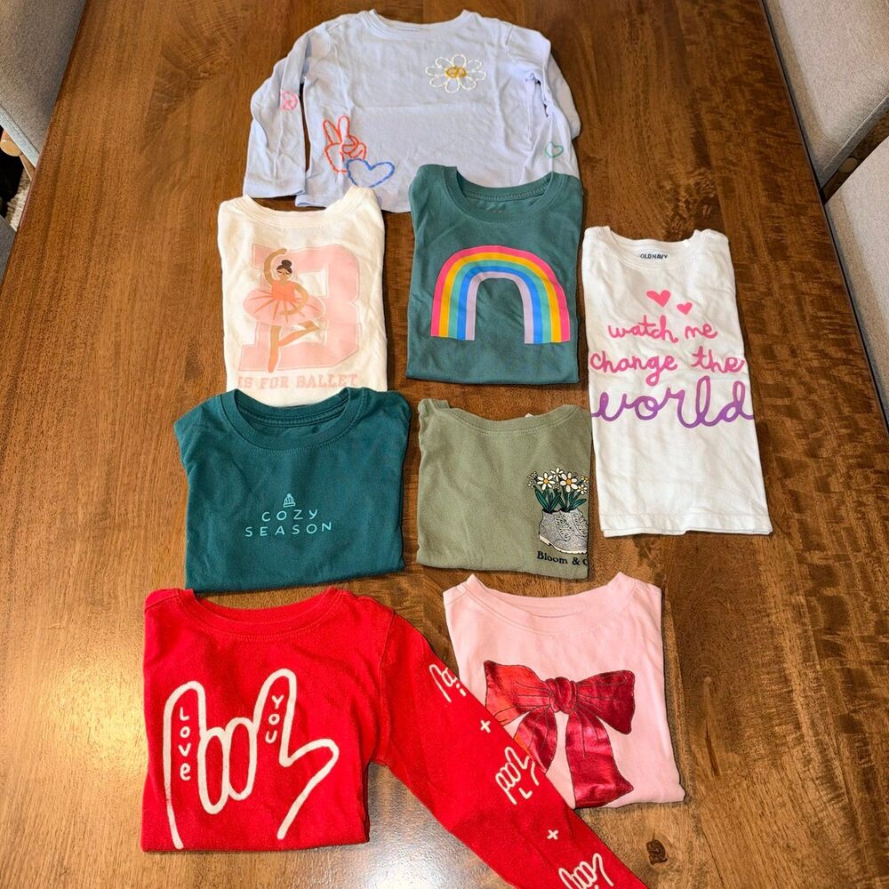 Girls 4T 8pc Shirt Bundle Old Navy & Cat & Jack Tops